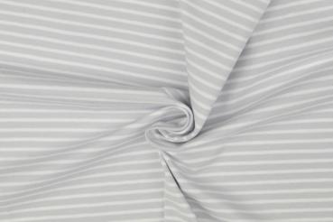 1,4 m Reststück Jersey Streifen Grau/Weiß
